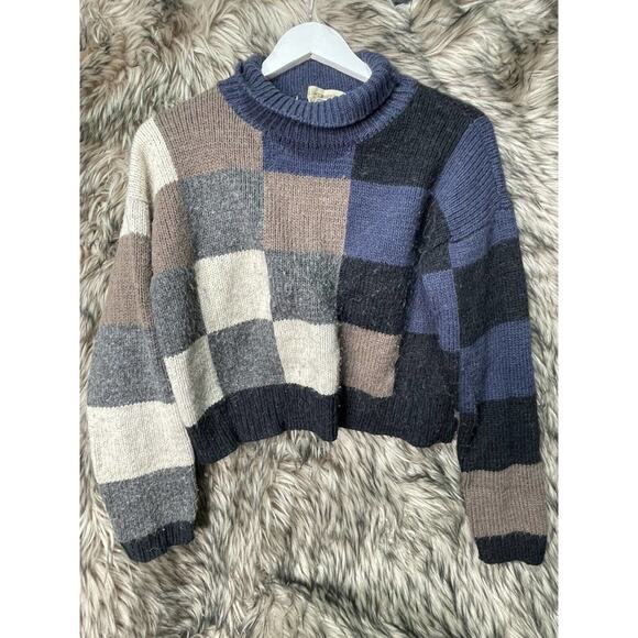 Current Elliott Checkered Wool Blend Sweater‎ Women's Size 2 - Picture 1 of 5